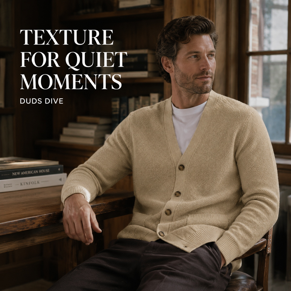 Tideway Textured Cardigan — Warm Sand